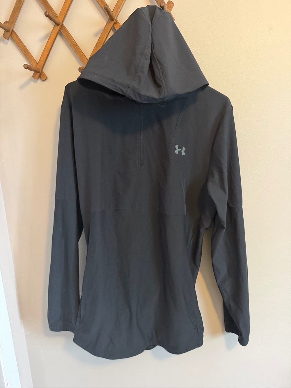Under Armour Half Zip Hooded Activewear Jacket Pullover Black L